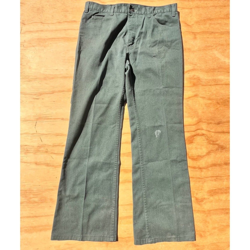 Vintage JCPenney Lot 1052 Green Work Pants Mens 36x31 Made in USA Twill Trousers
